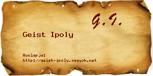 Geist Ipoly névjegykártya